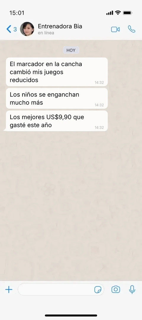 Testimonio de una entrenadora en WhatsApp